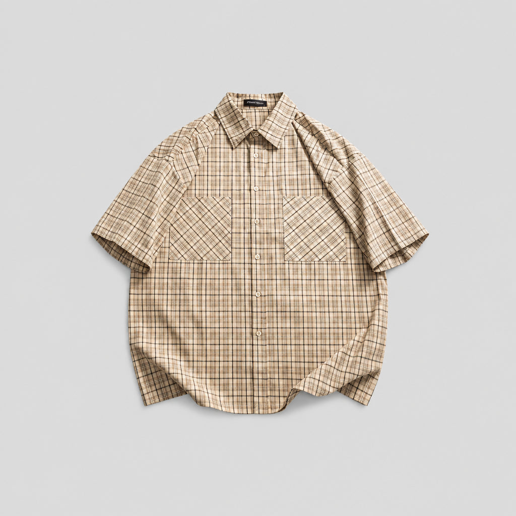 Men's Plaid Cotton Cargo Shirt