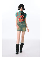 Fish Print Cotton Tee