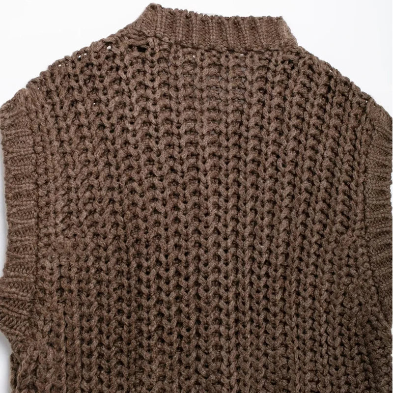 TIM Brown Button Vest