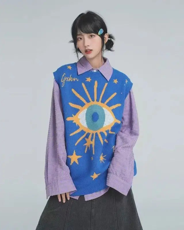 Sun-Eye Print Vest