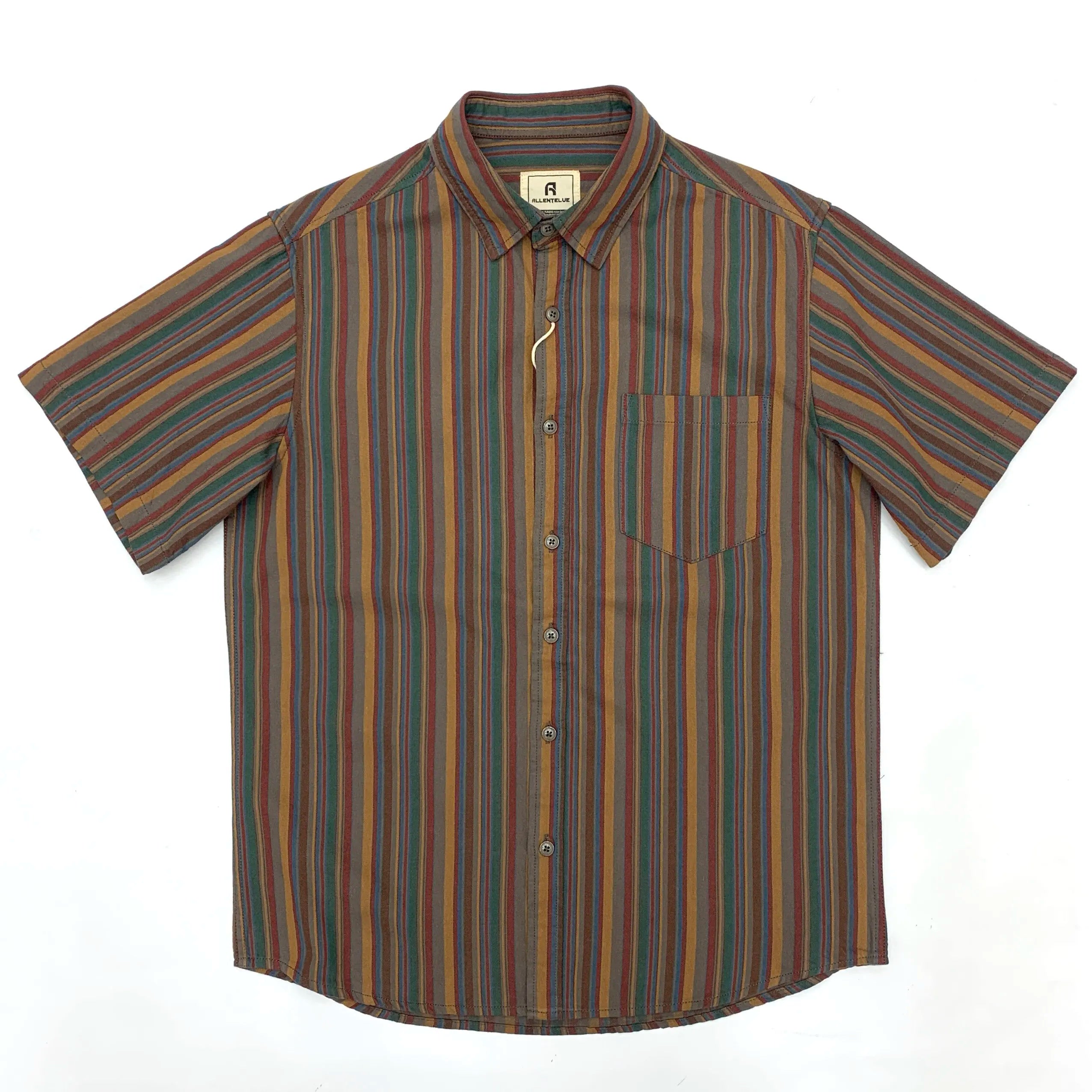 Striped Cotton Short Sleeve Shirt