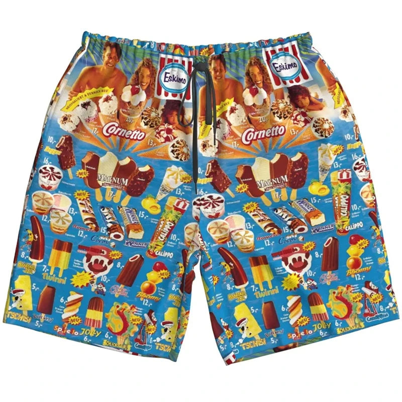 YUMY Ice-Cream Print Shorts