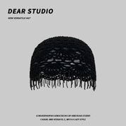 Knitted fringe hat