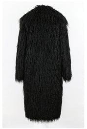 Bright Pink Shaggy Faux Fur Coat