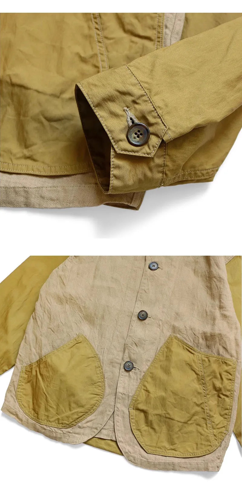 Color Block Lapel Shirt Jacket