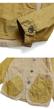 Color Block Lapel Shirt Jacket