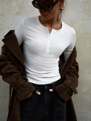 H Button Long-Sleeve Basic