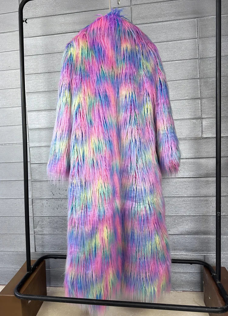 Colorful fur coat - star