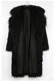 Bright Pink Shaggy Faux Fur Coat