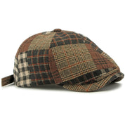 Retro Plaid Octagonal Beret Hat