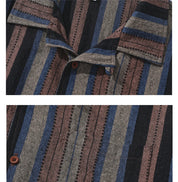 Men's Striped Cuban Collar Shirt