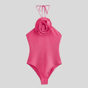 YAN Open-Back Floral Bodysuit