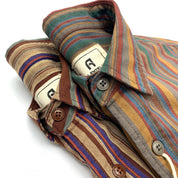 Striped Cotton Short Sleeve Shirt