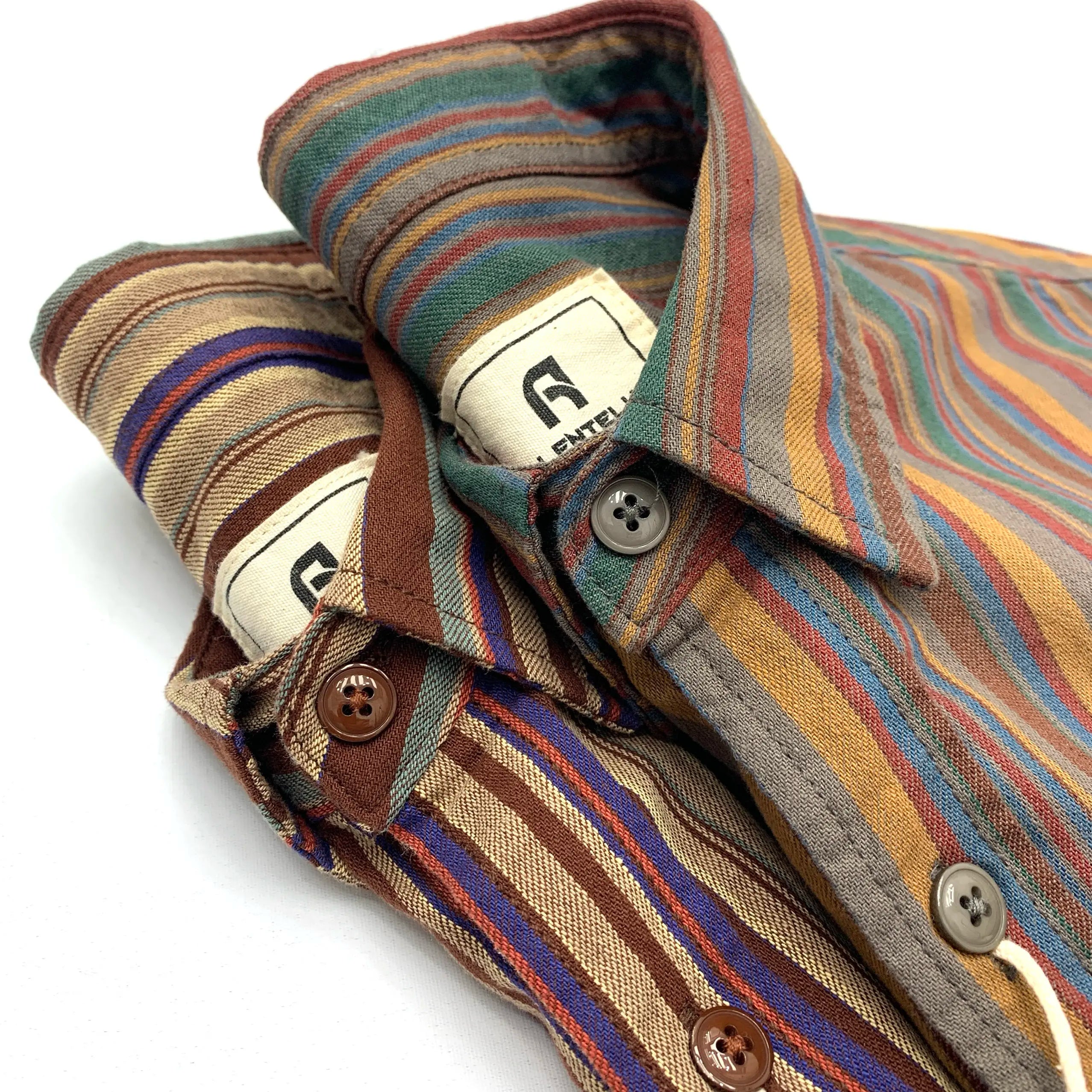 Striped Cotton Short Sleeve Shirt