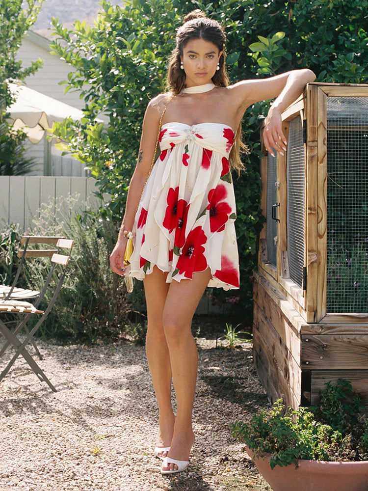 AYMI wide mini dress with starfish