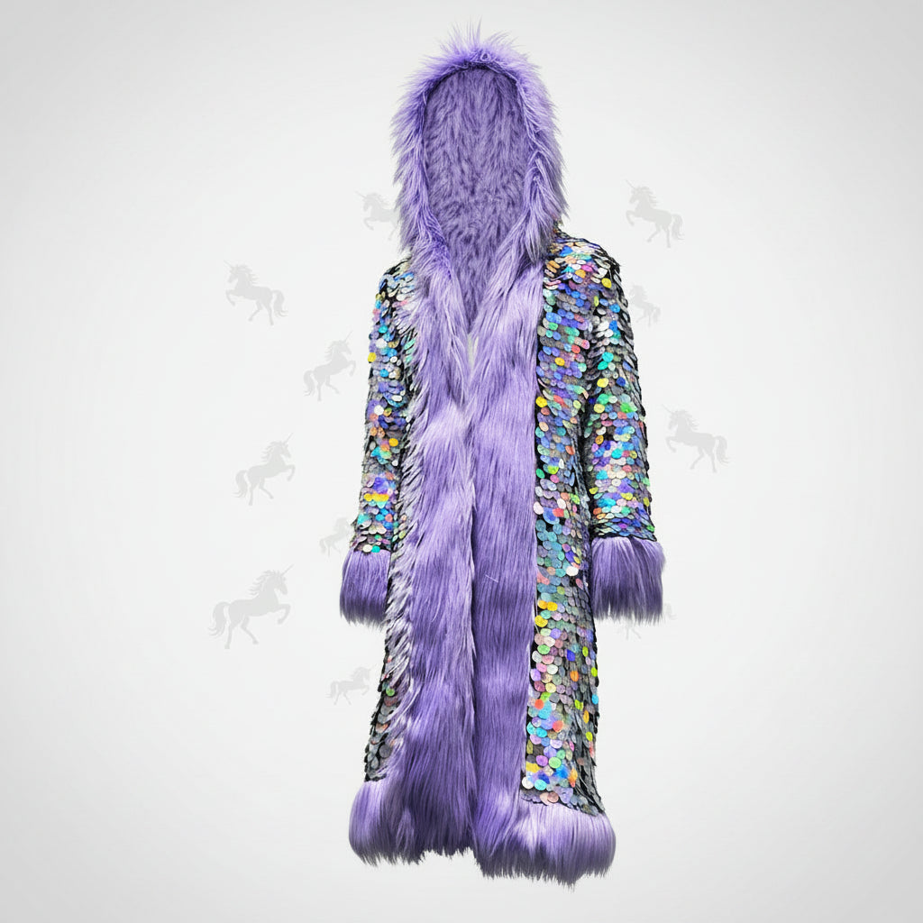 Colorful sequin fur coat - Shayli