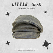 Washed Denim Beret Hat