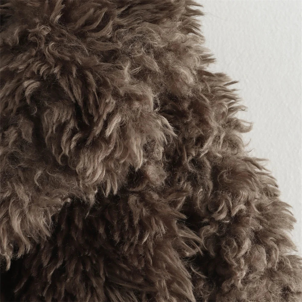 YUN Classic Brown Fur Coat