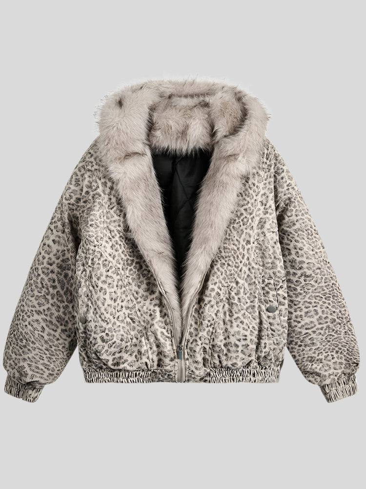 NOM Leopard Fur Jacket