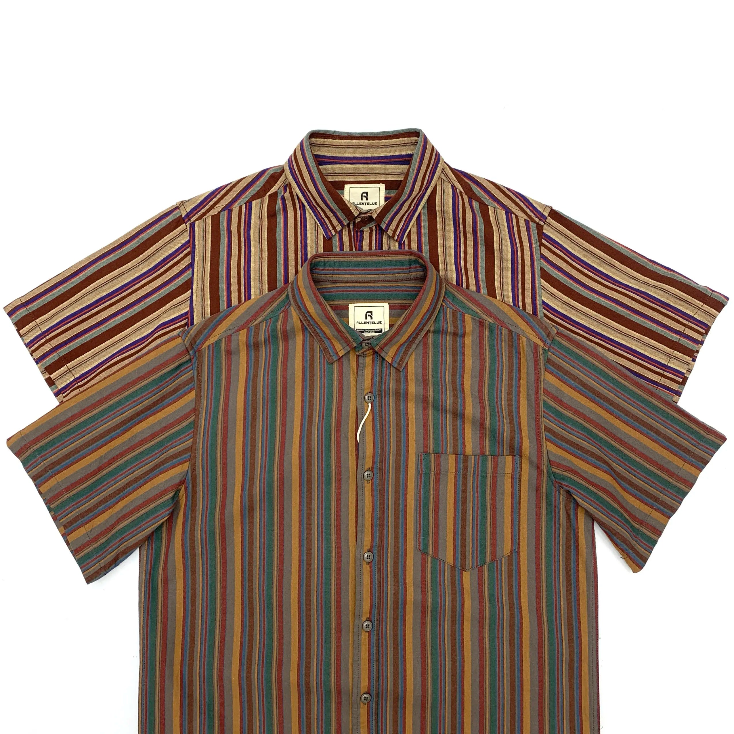 Striped Cotton Short Sleeve Shirt