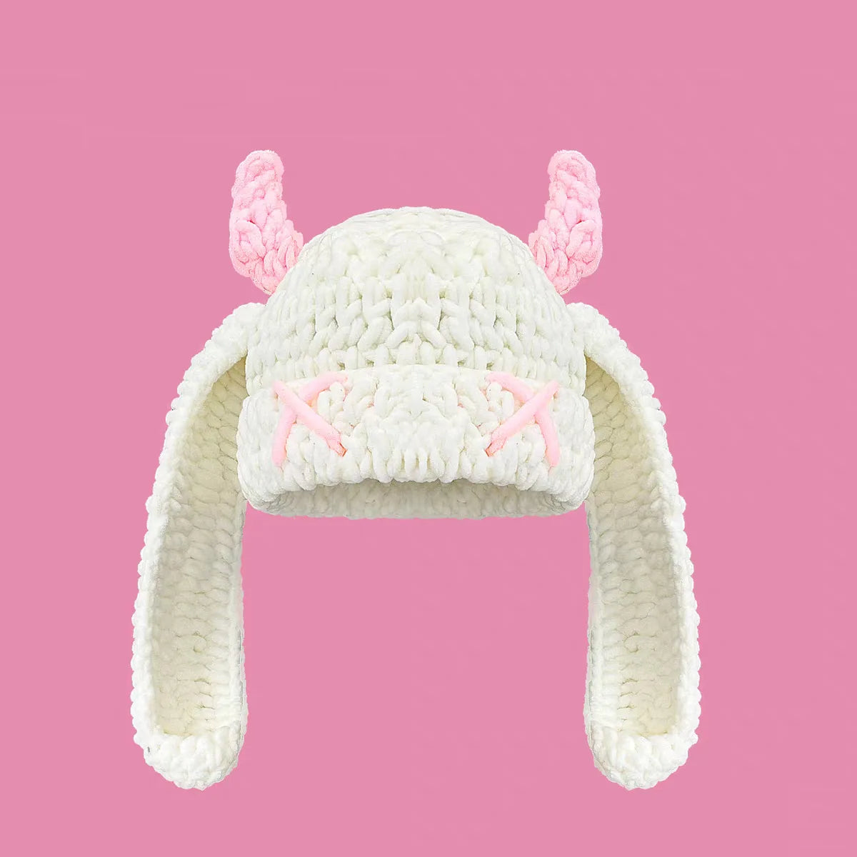 Devil Horn Long Ear Knit Hat