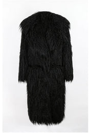 Bright Pink Shaggy Faux Fur Coat