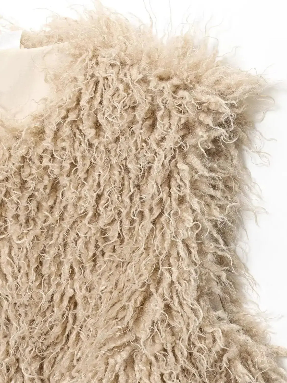 Faux Fur Vest with Lace-Up Detail