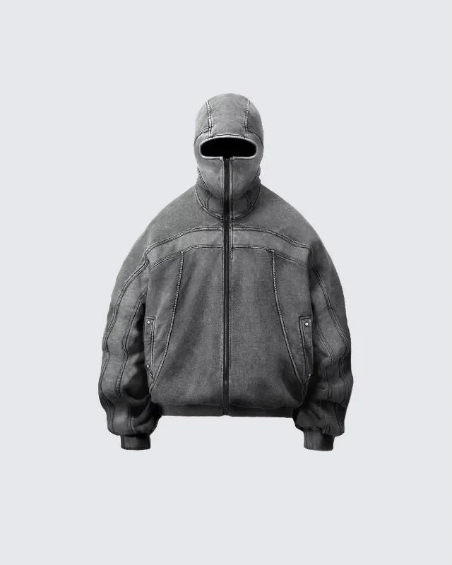 Rock Eye-Cutout Zip Hoodie