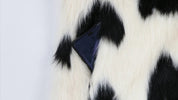 Heart Print Faux Fur Coat