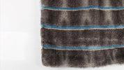 Striped Patchwork Faux Fur Coat