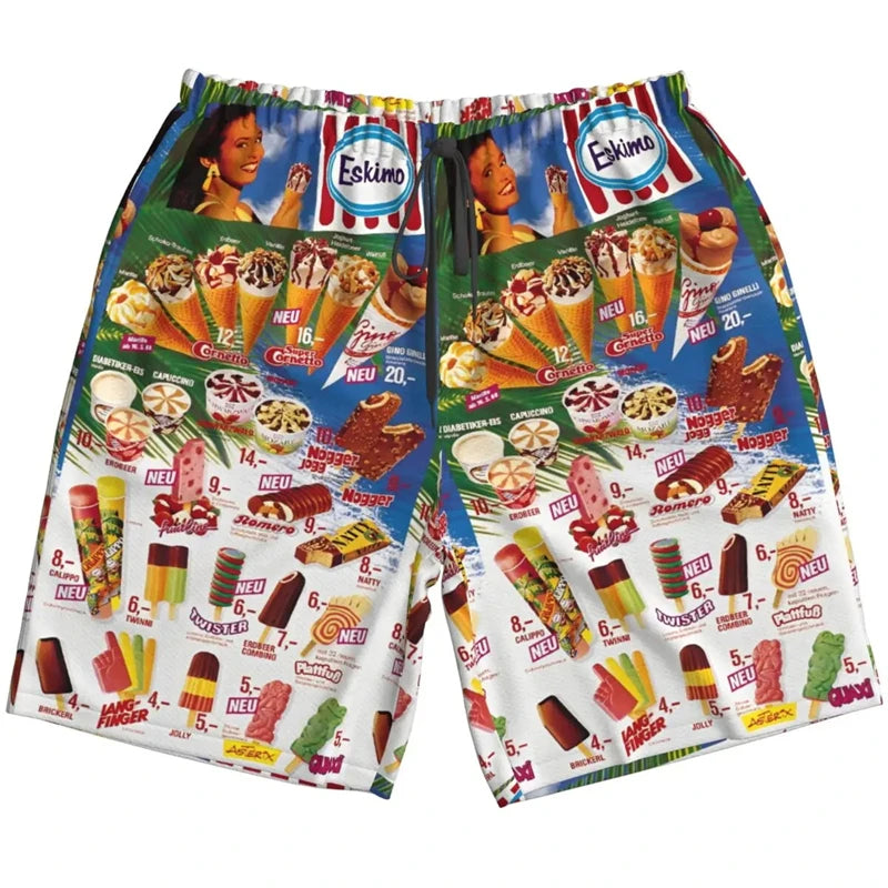 YUMY Ice-Cream Print Shorts