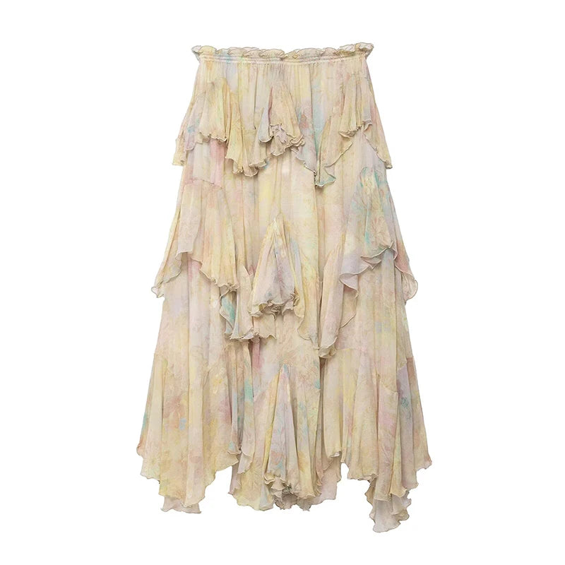 Classic Colorful Fringed Skirt