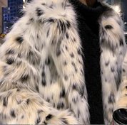 Spliced Faux Fox Fur Coat