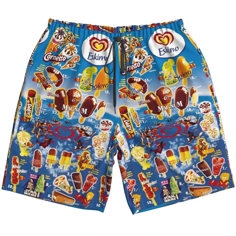 YUMY Ice-Cream Print Shorts