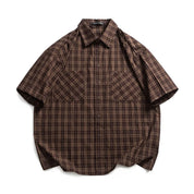 Men's Plaid Cotton Cargo Shirt
