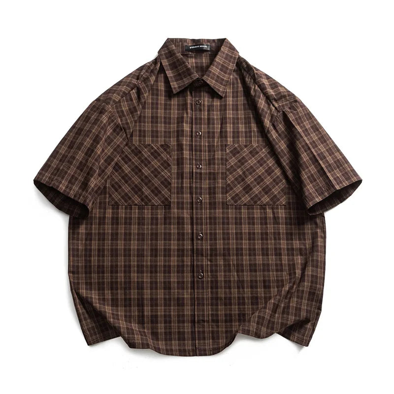 Men's Plaid Cotton Cargo Shirt