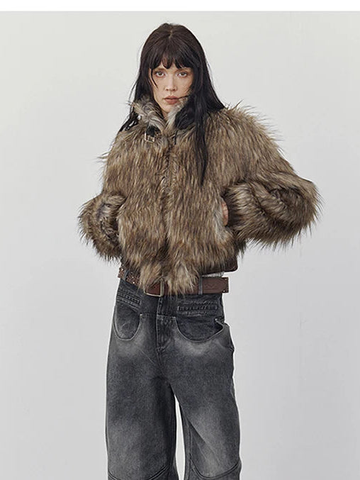 LOM Belted Fur Coat