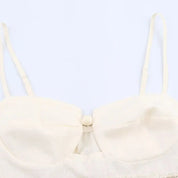 Shanti- White Top and Skirt Set with Fringes