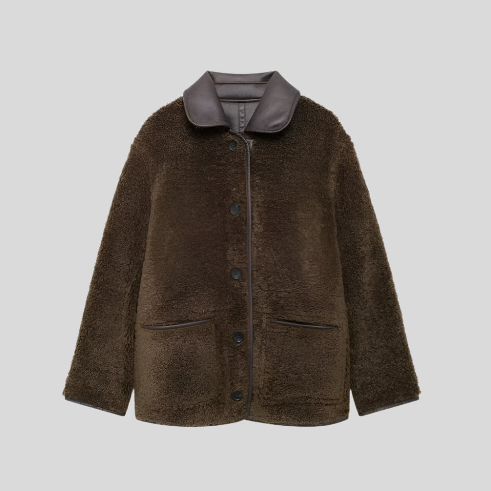 UO Reversible Brown Fur Jacket