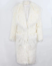 Bright Pink Shaggy Faux Fur Coat