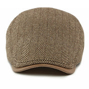 Striped Beret Hat with Ear Flaps