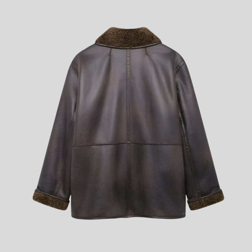 UO Reversible Brown Fur Jacket
