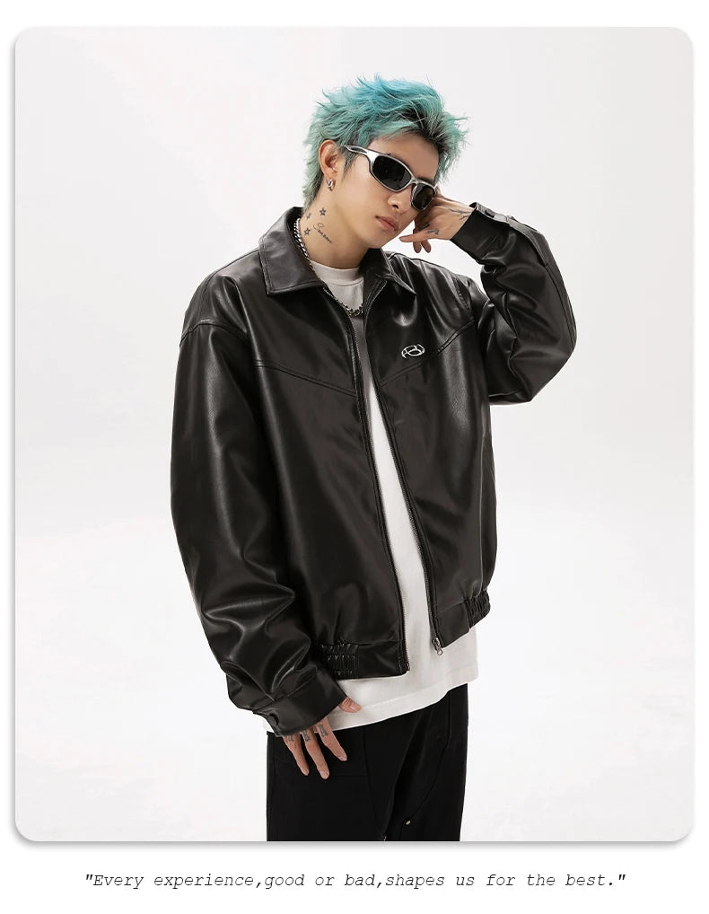 DID Classic Black Leather Jacket