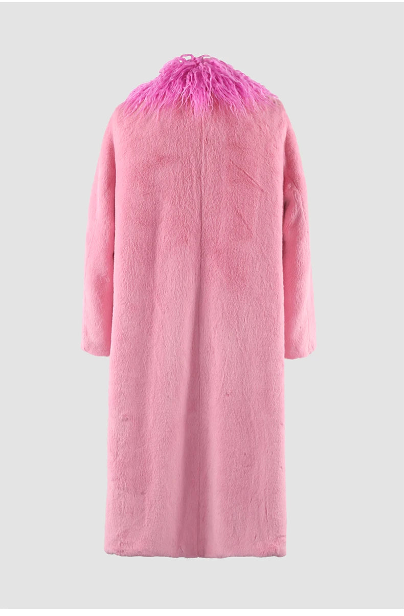 Pink Faux Fur Coat