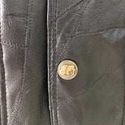 Men's Black Leather Biker Vest