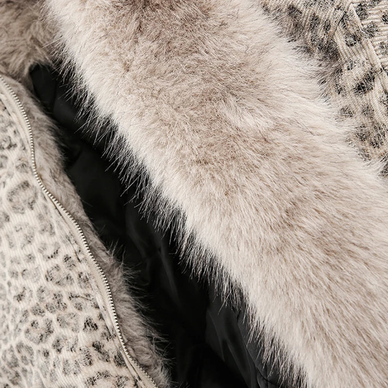 NOM Leopard Fur Jacket