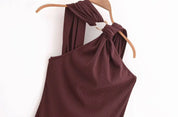 JI Brown Halter Dress