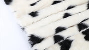 Heart Print Faux Fur Coat