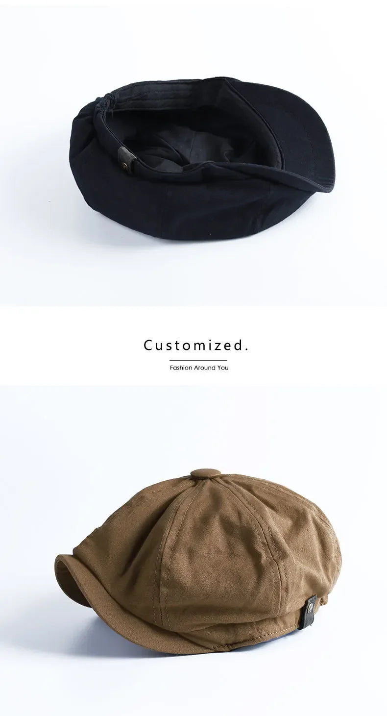 Vintage Octagonal Newsboy Cap