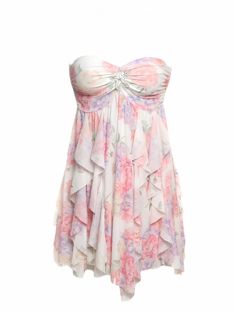 AYMI wide mini dress with starfish